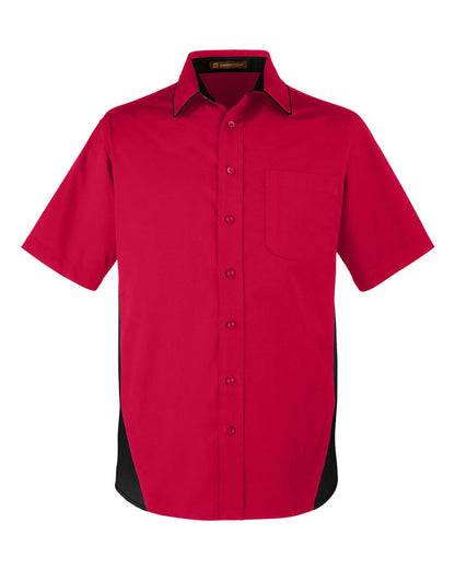 Harriton Men's Tall Flash IL Colorblock Short Sleeve Shirt M586T #color_Red/ Black