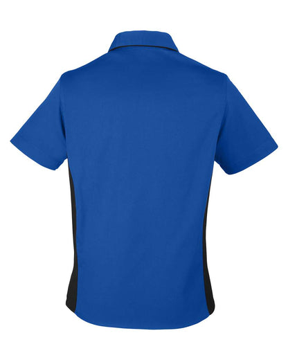 Harriton Ladies' Flash IL Colorblock Short Sleeve Shirt M586W #color_True Royal/ Black