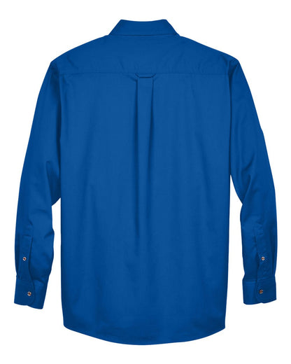 Harriton Men's Tall Easy Blend™ Long-Sleeve Twill Shirt with Stain-Release M500T #color_French Blue