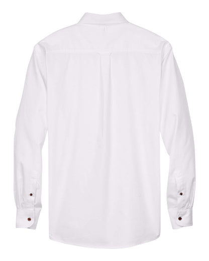 Harriton Men's Tall Easy Blend™ Long-Sleeve Twill Shirt with Stain-Release M500T #color_White