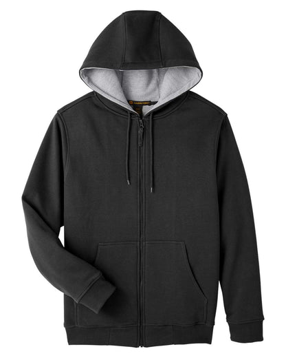Harriton Men's ClimaBloc™ Lined Heavyweight Hooded Sweatshirt M711 #color_Black