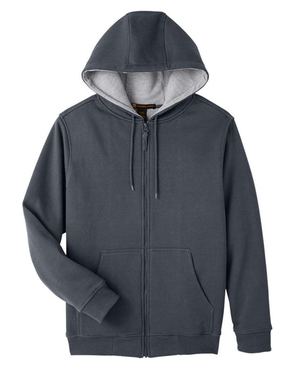 Harriton Men's ClimaBloc™ Lined Heavyweight Hooded Sweatshirt M711 #color_Dark Charcoal