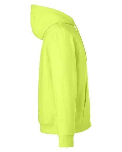 Harriton Men's ClimaBloc™ Lined Heavyweight Hooded Sweatshirt M711 #color_Safety Yellow