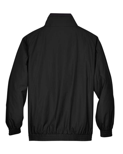 Harriton Adult Fleece-Lined Nylon Jacket M740 #color_Black/ Black