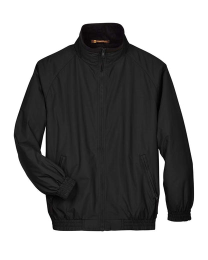 Harriton Adult Fleece-Lined Nylon Jacket M740 #color_Black/ Black