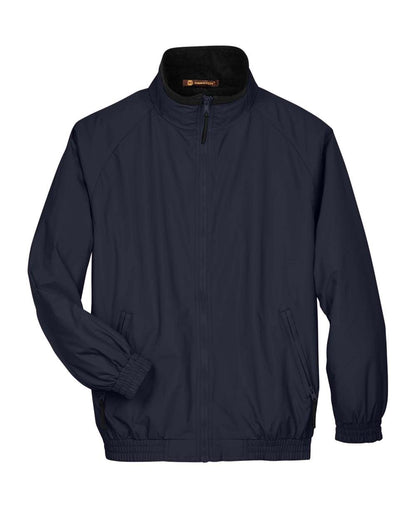 Harriton Adult Fleece-Lined Nylon Jacket M740 #color_Navy/ Black