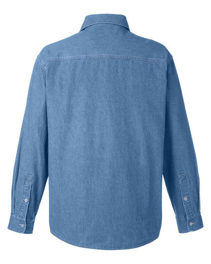 Harriton Men's Denim Shirt-Jacket M540 #color_Light Denim