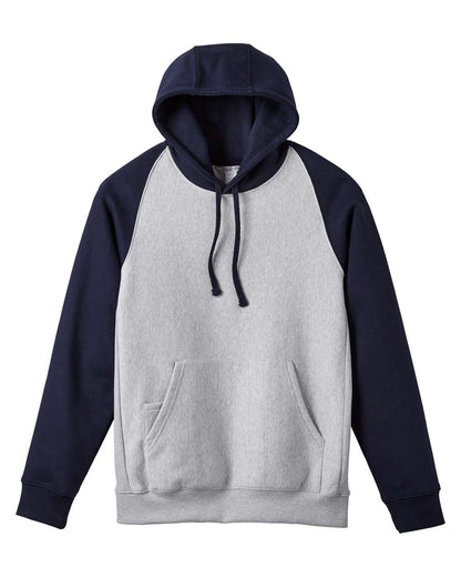 Team 365 Unisex Zone HydroSport™ Heavyweight Colorblock Hooded Sweatshirt TT96CB #color_Athletic Heather/ Sport Dark Navy