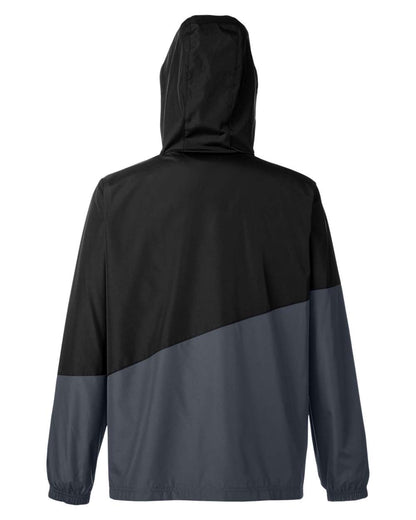 Core365 Unisex Techno Lite Colorblock Windbreaker CE710 #color_Black/ Carbon