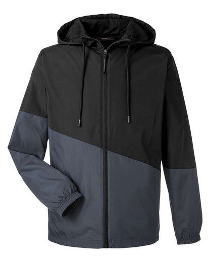 Core365 Unisex Techno Lite Colorblock Windbreaker CE710 #color_Black/ Carbon