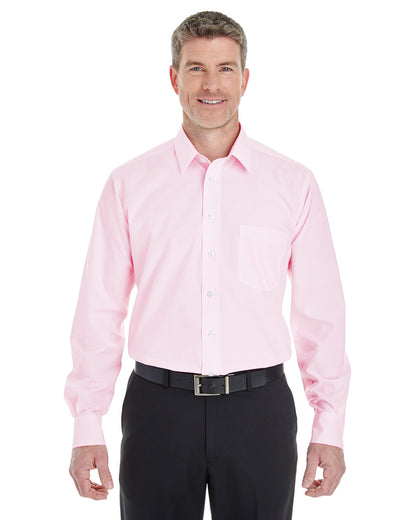 Devon & Jones Men's Crown Collection® Striped Woven Shirt DG534 #color_PINK / WHITE
