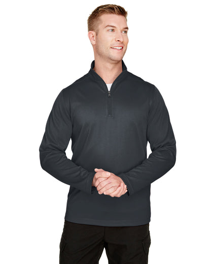 Harriton Men's Advantage Snag Protection Plus Quarter-Zip M748 #color_DARK CHARCOAL