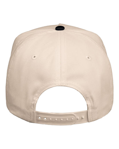 Valucap Five-Panel Twill Cap 8869 #color_Natural/ Black