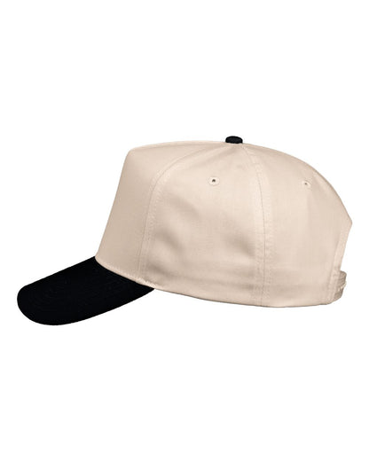 Valucap Five-Panel Twill Cap 8869 #color_Natural/ Black