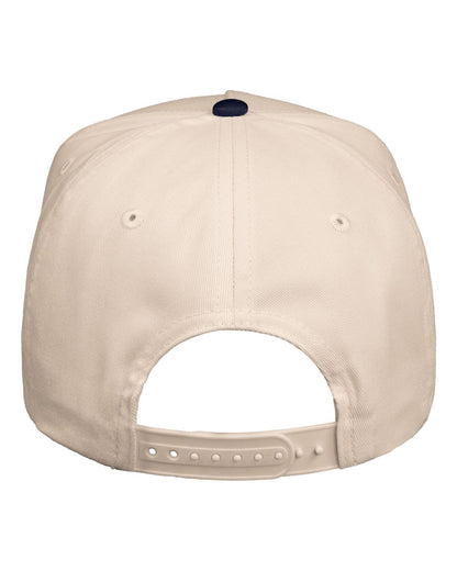 Valucap Five-Panel Twill Cap 8869 #color_Natural/ Navy