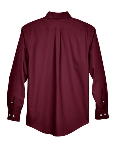 Devon & Jones Men's Crown Collection® Solid Broadcloth Woven Shirt D620 #color_Burgundy
