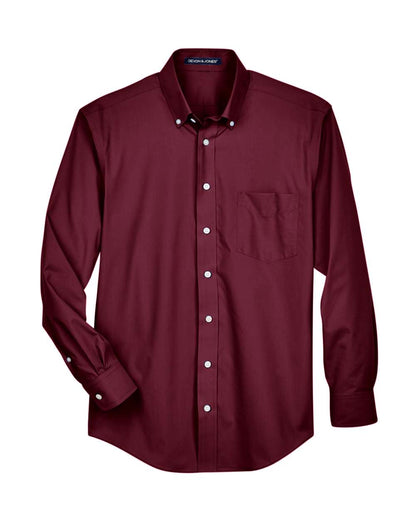 Devon & Jones Men's Crown Collection® Solid Broadcloth Woven Shirt D620 #color_Burgundy