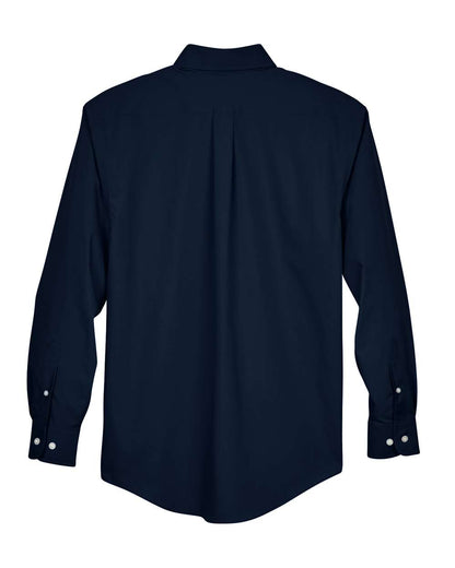 Devon & Jones Men's Crown Collection® Solid Broadcloth Woven Shirt D620 #color_Navy