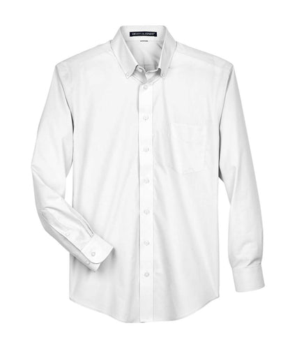 Devon & Jones Men's Crown Collection® Solid Broadcloth Woven Shirt D620 #color_White