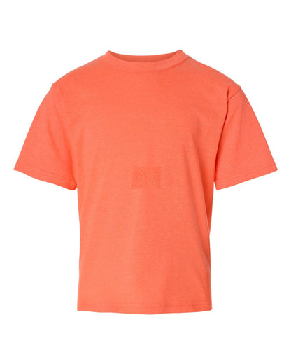 M&O Youth Gold Soft Touch T-Shirt 4850 #color_Heather Coral