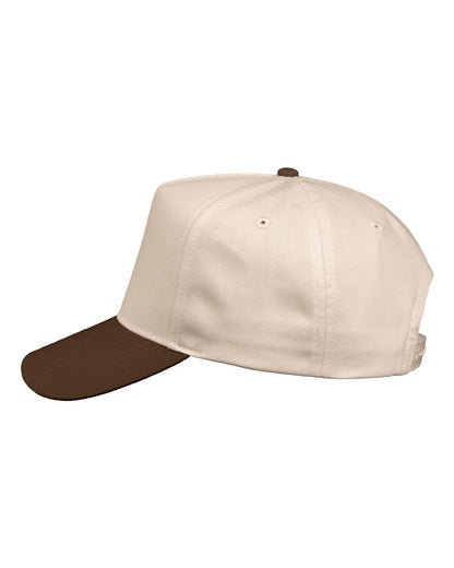 Valucap Five-Panel Twill Cap 8869 #color_Natural/ Brown