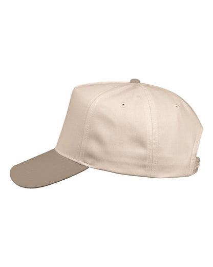 Valucap Five-Panel Twill Cap 8869 #color_Natural/ Khaki