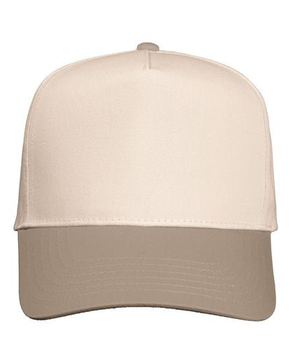 Valucap Five-Panel Twill Cap 8869 #color_Natural/ Khaki