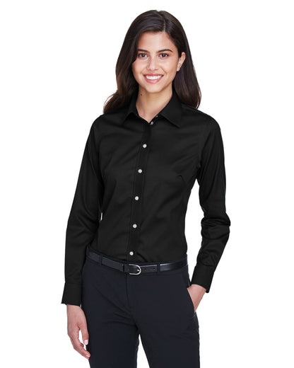 Devon & Jones Ladies' Crown Collection® Solid Stretch Twill Woven Shirt DG530W #color_BLACK