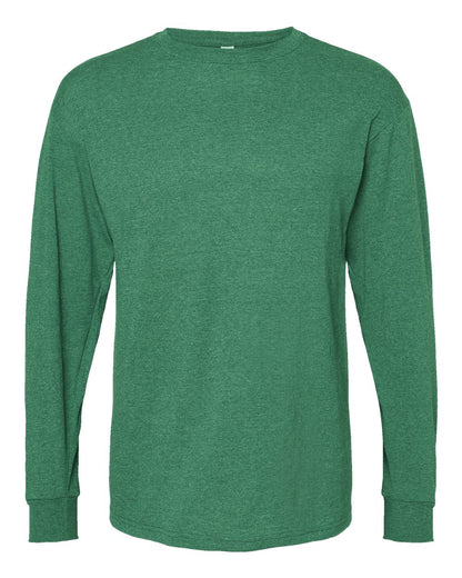 M&O Gold Soft Touch Long Sleeve T-Shirt 4820 #color_Heather Kelly Green