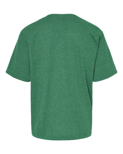 M&O Youth Gold Soft Touch T-Shirt 4850 #color_Heather Kelly Green