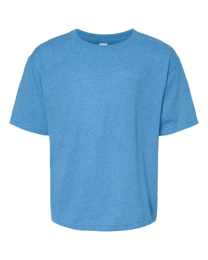 M&O Youth Gold Soft Touch T-Shirt 4850 #color_Heather Turquoise
