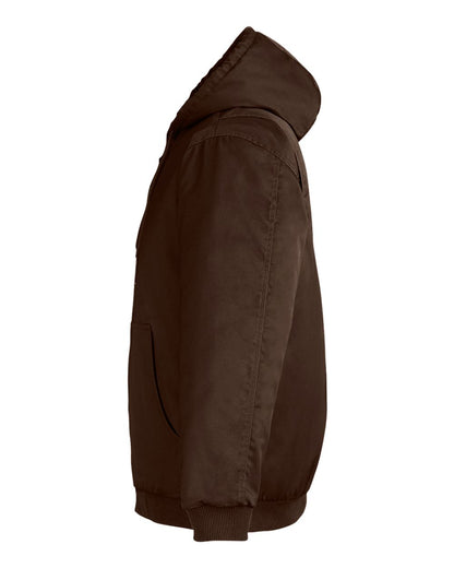 Harriton Unisex ClimaBloc® Heavyweight Hooded Full-Zip Jacket M722 #color_Dark Mocha