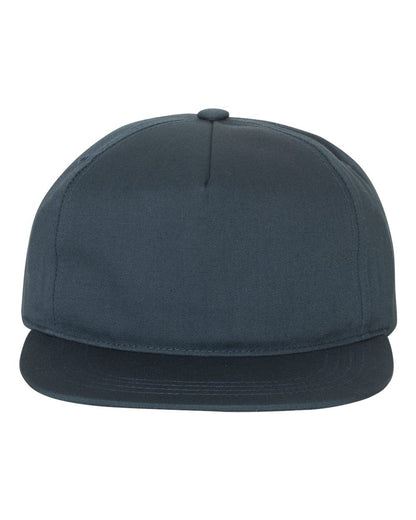 YP Classics Lightly-Structured Five-Panel Snapback Cap 6502 #color_Navy