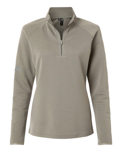 Adidas Women's Spacer Quarter-Zip Pullover A589 #color_Silver Pebble
