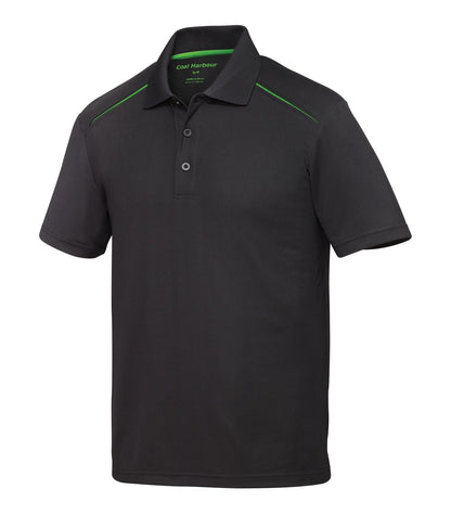 Coal Harbour Snag Resist Co Inset Polo S4002 #color_Black/Lime