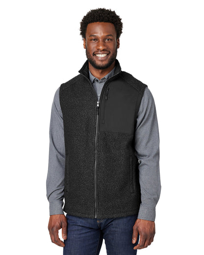 North End Men's Aura Sweater Fleece Vest NE714 #color_BLACK