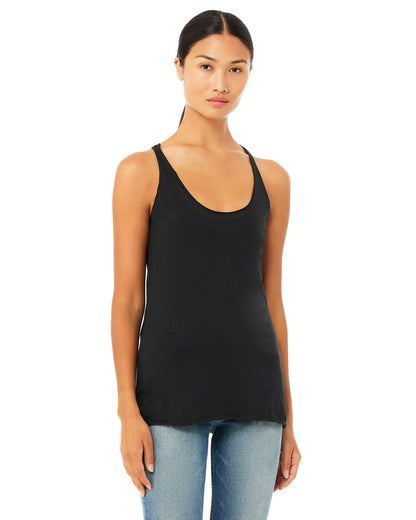 BELLA + CANVAS Ladies' Triblend Racerback Tank 8430 #color_BLK HTHR TRIBLND
