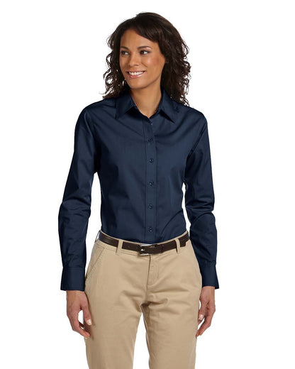 Harriton Ladies' Essential Poplin M510W #color_NAVY