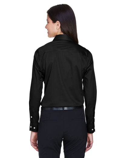 Devon & Jones Ladies' Crown Collection® Solid Stretch Twill Woven Shirt DG530W #color_BLACK