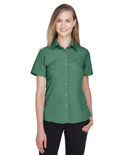 Harriton Ladies' Barbados Textured Camp Shirt M560W #color_PALM GREEN