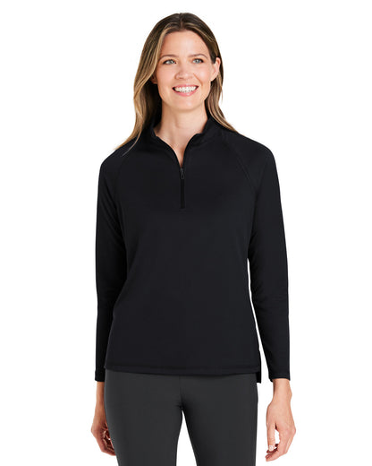 North End Ladies' Revive coolcore® Quarter-Zip NE410W #color_BLACK