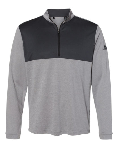 Adidas Lightweight Quarter-Zip Pullover A280 #color_Grey Three Heather/ Carbon