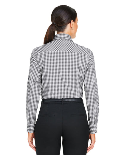 Devon & Jones CrownLux Performance® Ladies' Gingham Shirt DG536W #color_GRAPHITE / WHITE