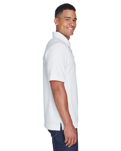 North End Men's Recycled Polyester Performance Piqué Polo 88632 #color_WHITE