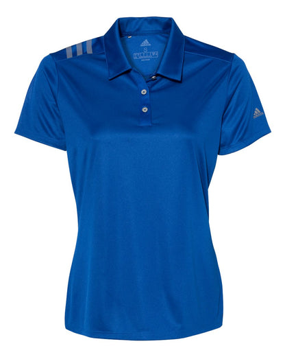 Adidas Women's 3-Stripes Shoulder Polo A325 #color_Collegiate Royal/ Grey Three