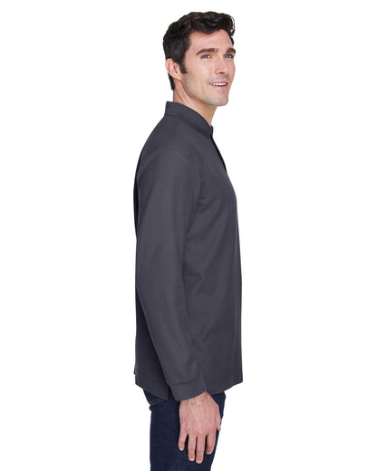 Devon & Jones Men's Pima Piqué Long-Sleeve Polo D110 #color_NAVY