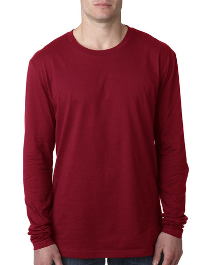 Next Level Apparel Men's Cotton Long-Sleeve Crew N3601 #color_CARDINAL