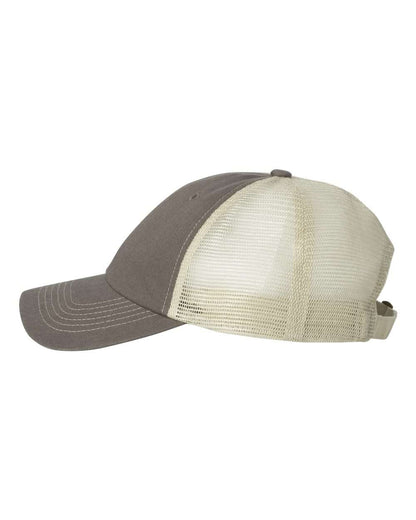 Sportsman Contrast-Stitch Mesh-Back Cap 3100 #color_Charcoal/ Stone