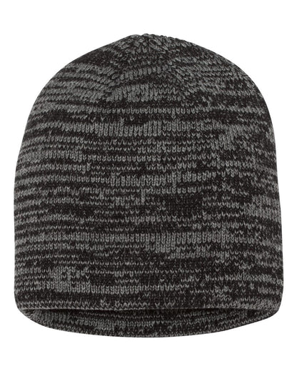 Sportsman 8" Marled Beanie SP03 #color_Black/ Dark Grey