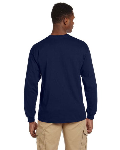 Gildan Adult Ultra Cotton® Long-Sleeve Pocket T-Shirt G241 #color_NAVY